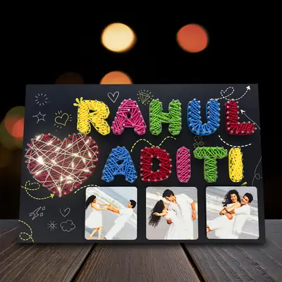 Personalized Wooden String Art photo frame